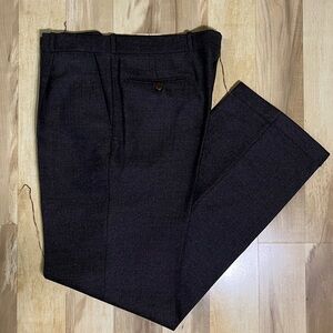 Saint Laurent Brown/ Black Herringbone Wool Trousers
